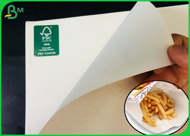 Livro Branco de Kraft do produto comestível 120GSM com o tamanho personalizado para envolver as batatas fritas