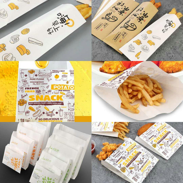 Livro Branco de Kraft do produto comestível 120GSM com o tamanho personalizado para envolver as batatas fritas