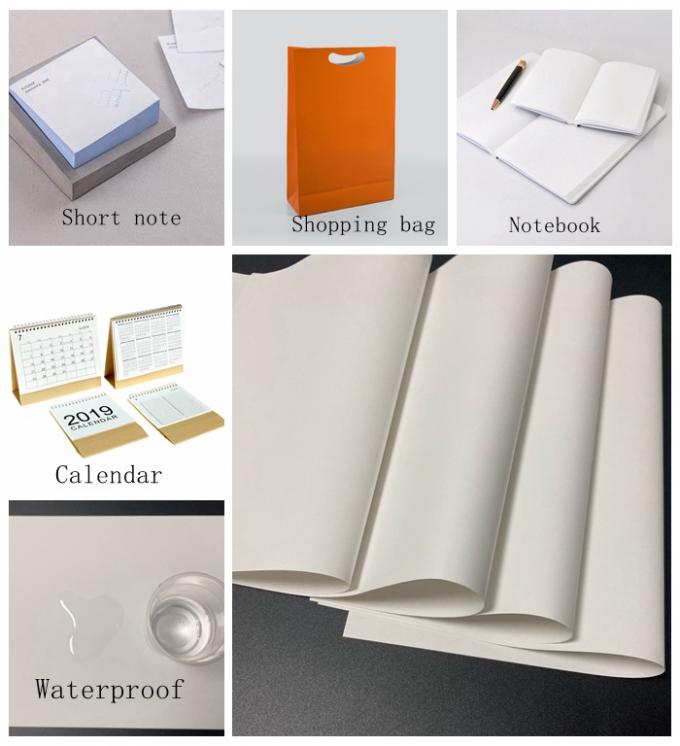 Papel impermeável biodegradável da pedra de 144g 168g para fazer o caderno exterior