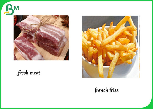 O produto comestível revestiu um rolo de papel branco 30gr 40gr de MG do PE lateral para o envolvimento da carne fresca