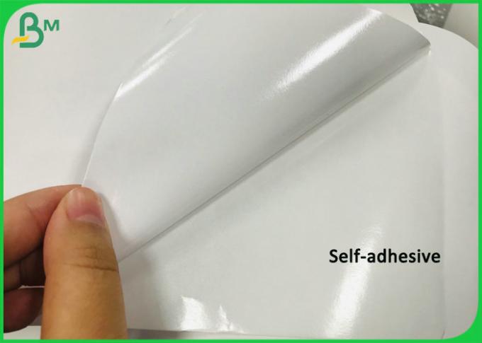 Folha autoadesiva branca de superfície de alto brilho do papel da etiqueta 80gsm do grande formato
