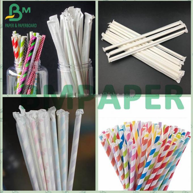 produto comestível Straw Wrapping Kraft Paper Roll branco de 24gsm 28gsm para embalar (6)