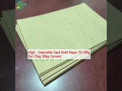 Papel Kraft de Saco de Alta Extensão 70-100g Para 25kg 50kg de Cimento