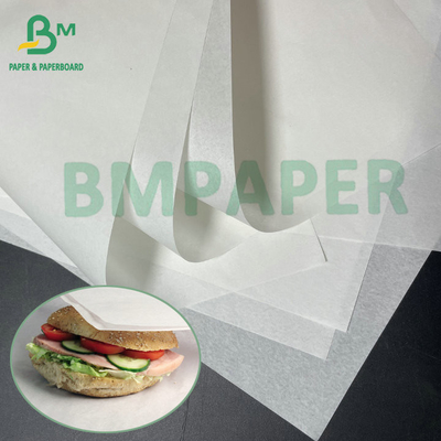 34 gm 40 gm 45 gm Rolo de papel à prova de gordura branco ou marrom para embalagem de sanduíches