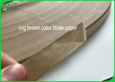 Papel de embalagem Branco Slitted colorido de papel de palha de Brown da natureza 60G do rolo inofensivo
