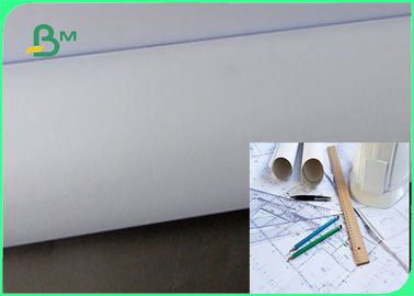 rolo branco do papel de plotador de 80gsm CAD para o desenho de engenharia liso