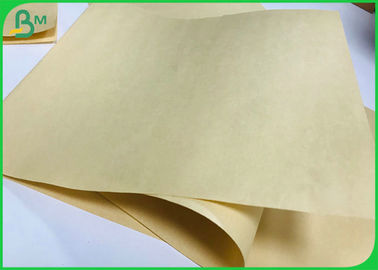 Papel de empacotamento de bambu biodegradável do papel de polpa 70g 90g Brown para o envoltório de alimento