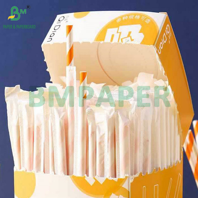Papel Kratf Branco de Alta Força Impressível 24 gm 28 gm Para Embalagem de Palha de Bebida