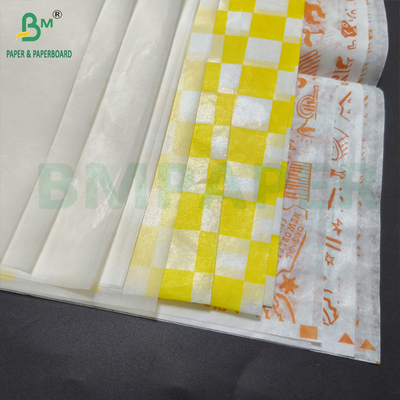 40 GSM Rolos de papel branco encerado com cera em ambos os lados Resistente à gordura