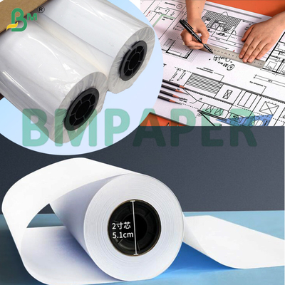 Papel branco Plotter Liso A0 A1 Tamanho A2 Papel de ligação sem revestimento
