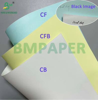 75 gm Papel NCR Branco Rosa Inorgânico Para Carta de Transporte 8,5' x 14' Imagem preta