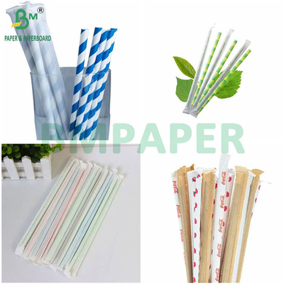 26 grs Rolos de papel branco simples de qualidade alimentar para embalar canudos descartáveis