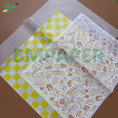 Papel de embrulho branco revestido com cera de qualidade alimentar para embrulhos de hambúrgueres
