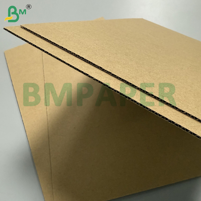 Cartão ondulado de flauta elétrica marrom de três camadas para fazer caixas de embalagem, não revestidas 140/100/140gm