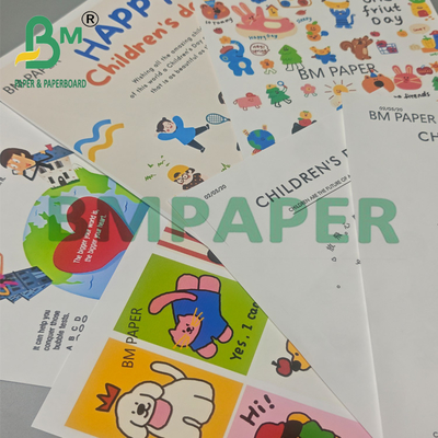 55g 1056D Papel impresso à prova de umidade branco para rótulos e etiquetas