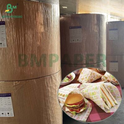 Kit 5 Grade de alimentos 40gm Rolo de papel à prova de gordura 840mm para embalagem de fast food