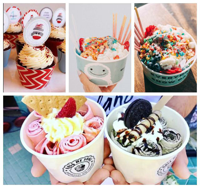 papel revestido PE do produto comestível 250g + 20g para a indústria do gelado