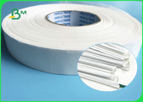 rolo branco do papel do produto comestível de 29mm 32mm 35mm 25gsm 28gsm para envolver palhas bebendo