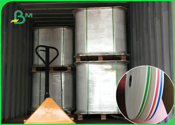 Canudos de papel amarelo biodegradáveis para festas com listras coloridas