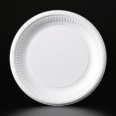 PET revestimento papel de prato de jantar material papel de bandeja de alimentos de cor branca