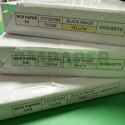70gsm Papel Digital NCR Sem Carbono A4 210x297mm CFB Rosa Com Verso Branco