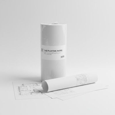 80gsm Engineering CAD Plotter Paper Rolls 1.7m*100m 2 inch Core