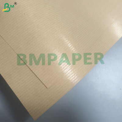 Papel de embalagem natural com listras castanhas MG de um lado 50 gm