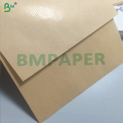 Papel de embalagem natural com listras castanhas MG de um lado 50 gm