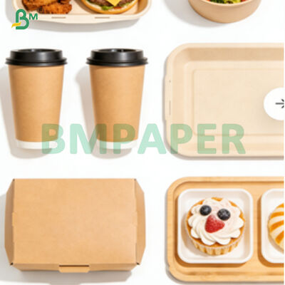 Boa resistência à dobragem Papel Kraft revestido em PE castanho para embalagens alimentares