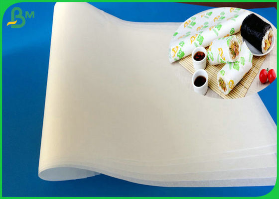 35gsm biodegradável e Eco - rolo branco amigável do papel do produto comestível do Hamburger de MG para envolver o sanduíche e o sushi