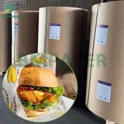 40GSM Rolo de papel branco à prova de gordura para embalagens de hambúrgueres e sanduíches