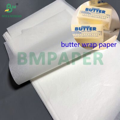 Papel manteiga 40gsm 50gsm 100% resistente à gordura para embalagem de manteiga 12 x 12 polegadas